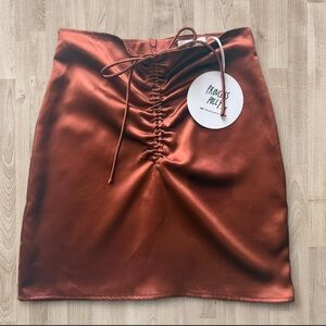 Princess Polly Rust Sandstorm Ruched Front Mini-Skirt